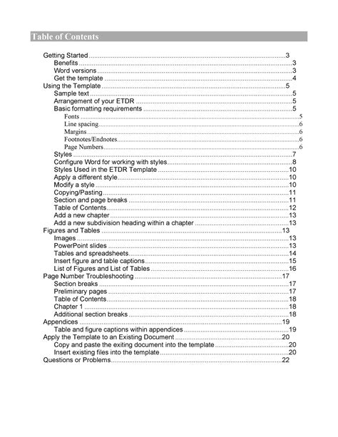 20 Table Of Contents Templates And Examples Templatelab