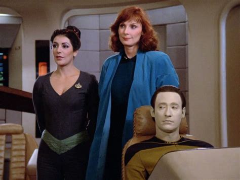 Counselor Deanna Troi Dr Beverly Crusher And Lt Commander Data Star Trek Funny Star Trek