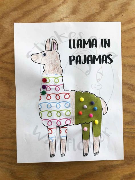 Preschool Craft Llama Llama in Pajamas Rhyming | Etsy in 2021