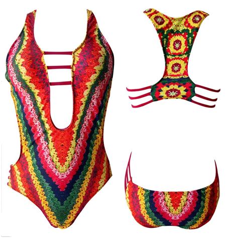 Hot Spring Women Bikini Set Sexy Siamese Swimwear Women Printed High