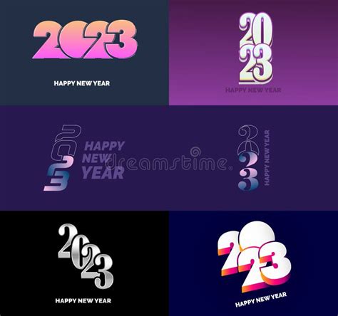 Big Set Of 2023 Happy New Year Logo Text Design 2023 Number Design