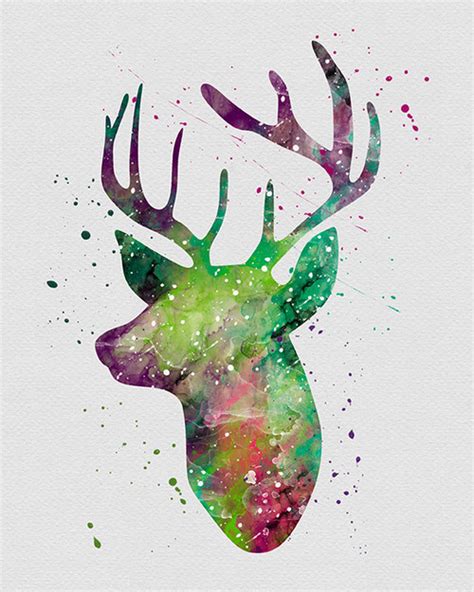 Watercolor Deer Head At Getdrawings Free Download