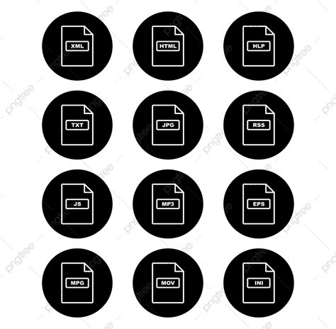 File Format Clipart Hd Png 12 File Formats Icons Sheet Isolated On