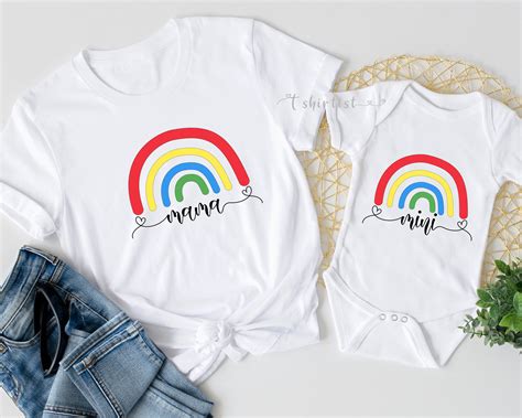 Mommy And Me Matching Shirts 2pcs T Set Rainbow Mama And Etsy