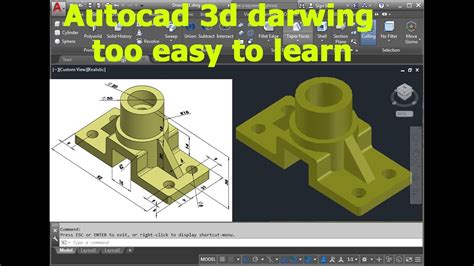 Autocad Drawing 3dtoo Easy To Learnautocad 3d Tutorial For