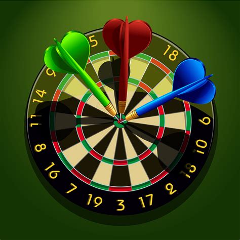 Dartboard With Darts In The Center 435803 Vector Art At Vecteezy