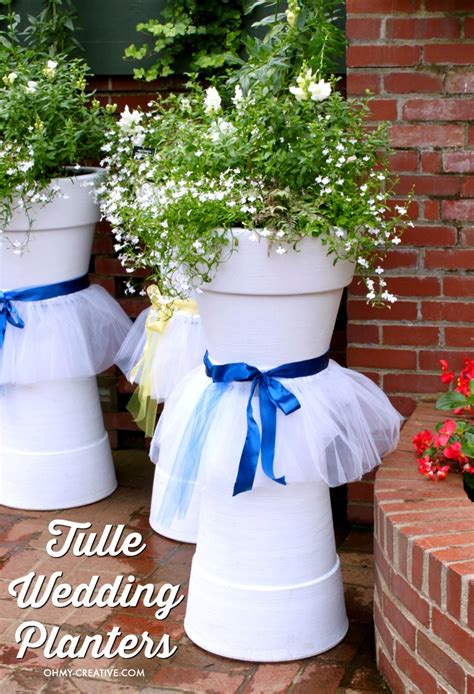 Tulle Diy Wedding Flower Pots Oh My Creative