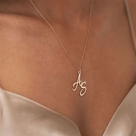 Two Initial Necklace In 18K Rose Gold Plating MYKA