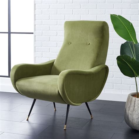 Safavieh Elicia Midcentury Hunter Green Accent Chair At