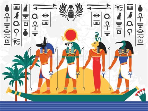Conjunto De Deuses Egípcios E Deusas Divindades Do Antigo Egito Figuras E Estátuas Do Mito