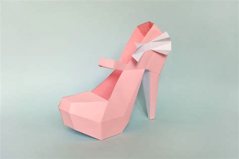 DIY Nude Pump Shoes 3d Papercraft By PAPER Amaze TheHungryJPEG