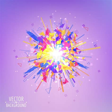 Abstract Vector Explosion Colorful Glowing Blast Stock Vector