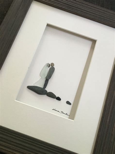 Wedding 8 by 10 pebble and sea glass art by sharon nowlan ...