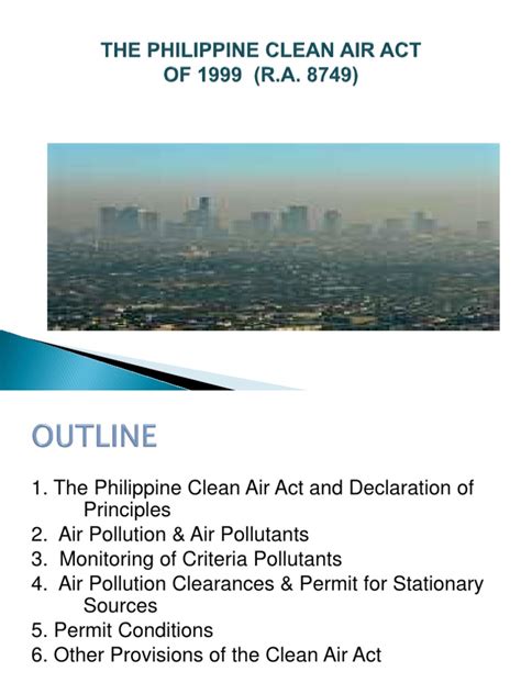 These regulations may be cited as the environmental quality (clean air) regulations 2014. 2014 Phil Clean Air Act of 1999 | N Ox | Clean Air Act ...