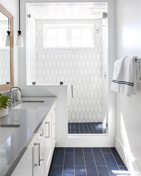 Bathrooms Of Instagram On Instagram “when The Tile Combination Is On Point The Dark Blue Fl