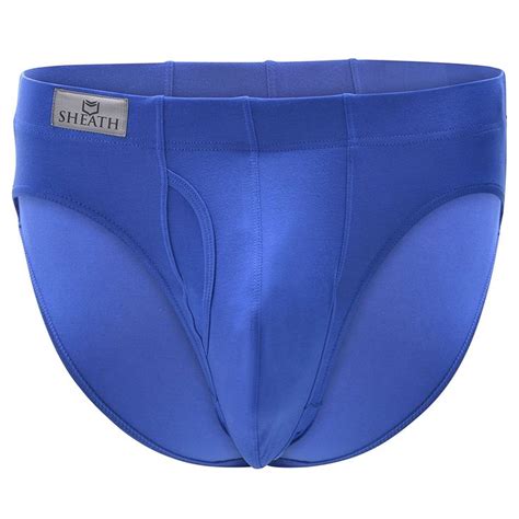 Sheath Mens Brief Underwear Dual Pouch With Fly Blue Cy186ka2r5l