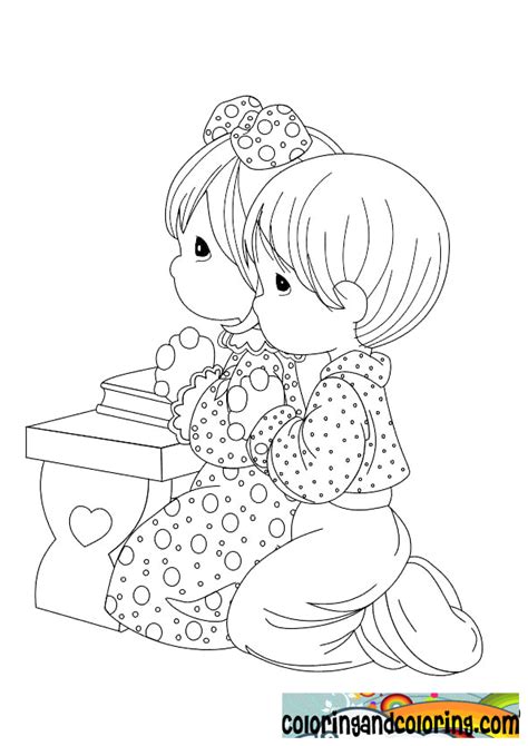 Free lord's prayer coloring pages for kids, teaching children to pray, use our free printable prayer coloring pages for sunday school, vbs, children's church or especially as take homes to involve parents in teaching their children to pray. precious moments praying coloring | Coloring and coloring ...