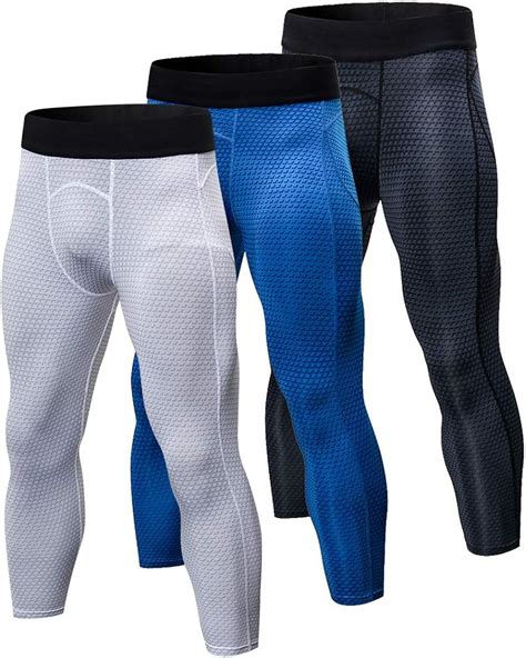 Yuerlian Pack Mens Leggings Quick Dry Compression Base Layer