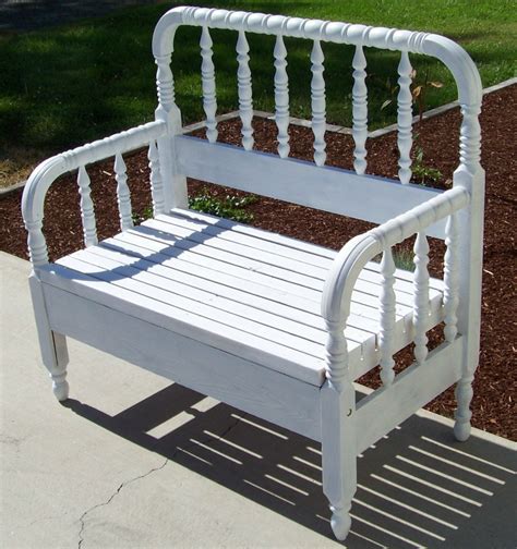 To make up a bed with a footboard. RUSTIQUES: Vintage Headboard/Footboard Bench