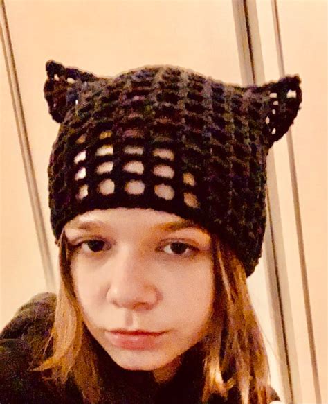 Custom Color Cat Beanie Crochet Cat Ear Beanie Cat Ears Etsy