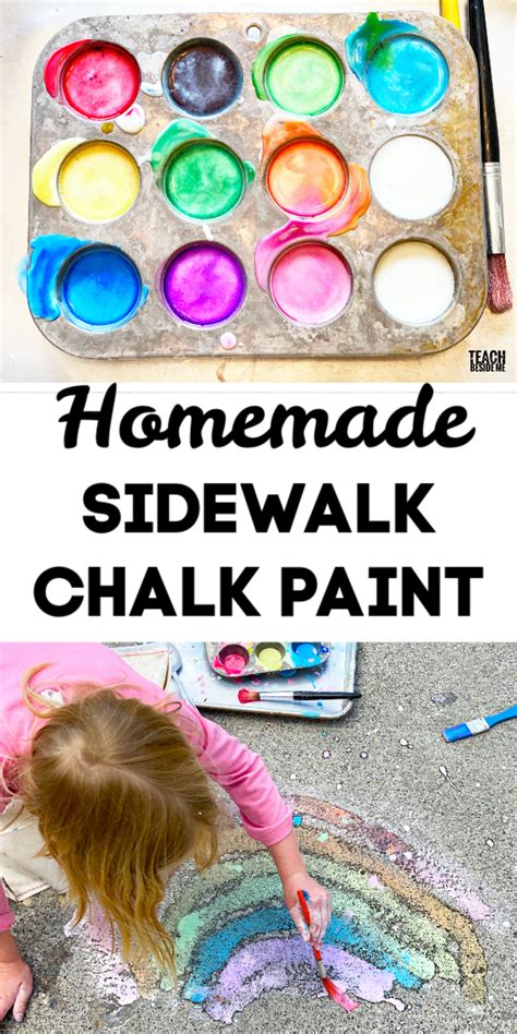 Homemade Sidewalk Chalk Paint Teach Beside Me