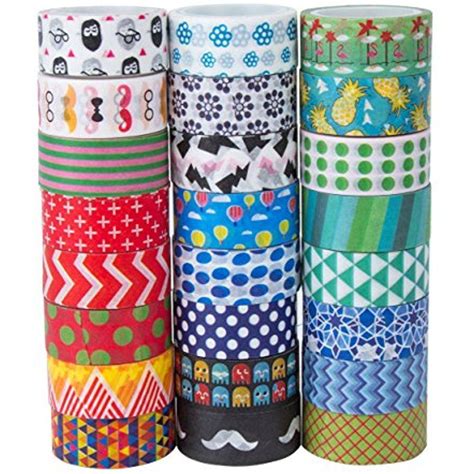Washi Masking Tape Set Rolls Adhesive Decorative Craft Diy