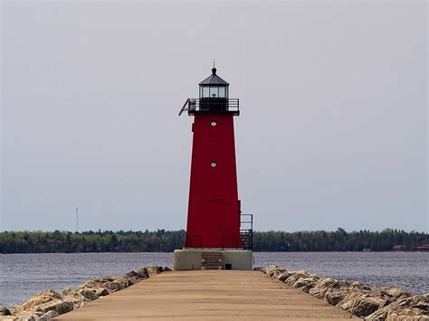 Us Part Of Great Lakes Michigan Manistique East Breakwater