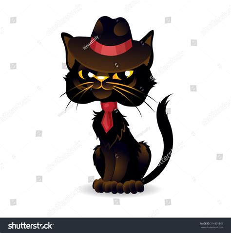 Gangster Cat Mafia Cat Dressed Retro Stock Vector Royalty Free