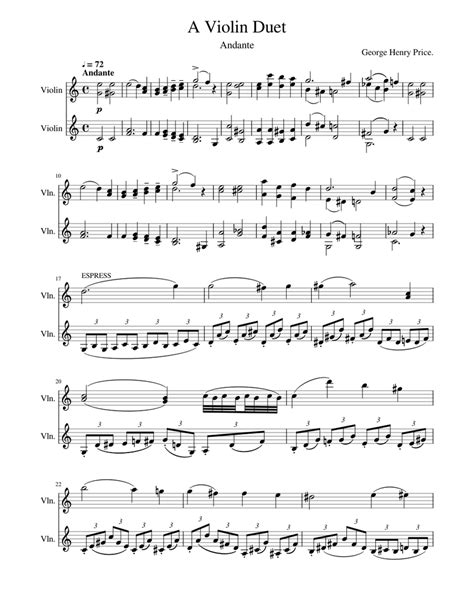 A Violinduet Sheet Music For Violin Download Free In Pdf Or Midi