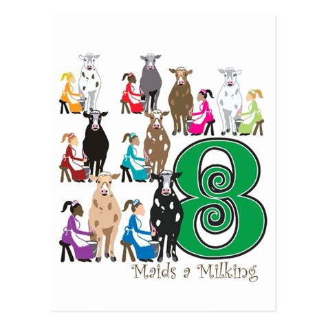 8 Maids Milking Postcard