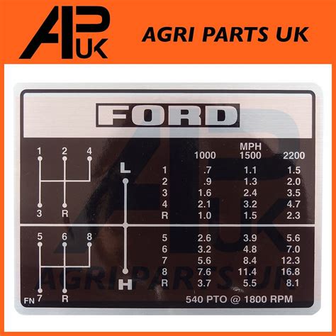 Gear Shift Pattern Decal For Ford 2000 2600 3000 3600 4000 4100 4600