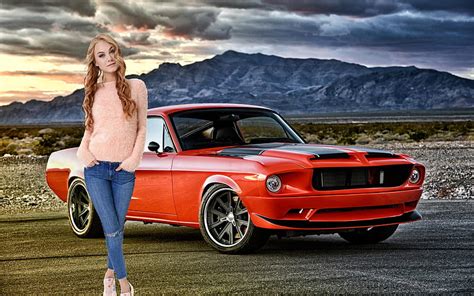 4k Free Download Nancy Ace And Her 1968 Orange Mustang Mustang