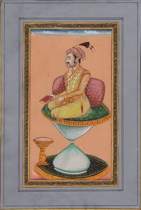 Mughal Miniature Painting Hand Painted Emperor Jahangir Watercolor