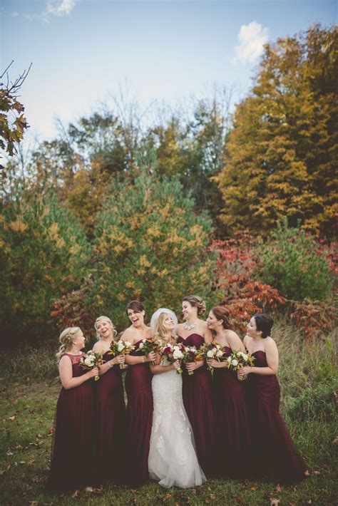 Elegant Fall Vineyard Wedding Crimson Dress Elegant And Autumn