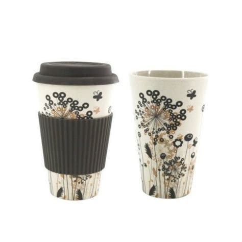 400ml Reusable Bamboo Fibre Coffee Cups Silicone Eco Friendly Travel