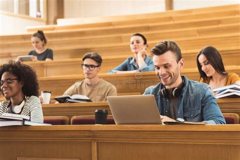 Modern Young People Studying In Lecture Hall Stock Photo Image Of