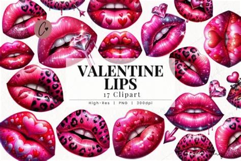 Valentine Lips Clipart Graphic By Christine Fleury · Creative Fabrica