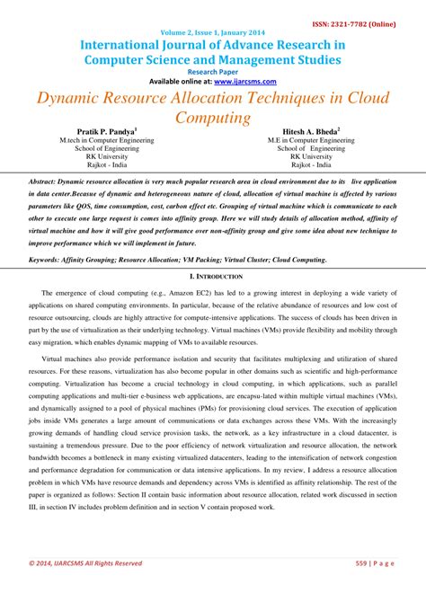 Clouds can make it possible to access applications and associated data from anywhere. (PDF) Dynamic Resource Allocation Techniques in Cloud ...