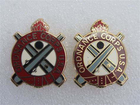 Us Army Ordnance Corps Distinctive Unit Crest Lapel Pin Set Insignia Di