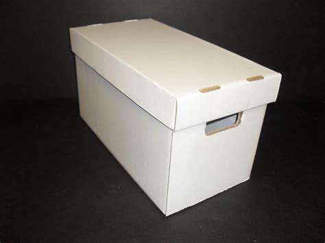 10 White Corrugated Cardboard Storage Boxes With Lids For