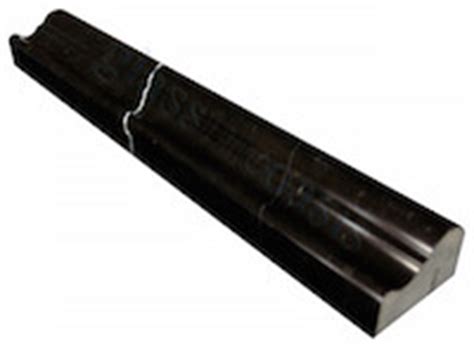 Wall interior (dry) interior (wet) exterior; Nero Marquina (Black Marble) Premium 12" Chair Rail Honed