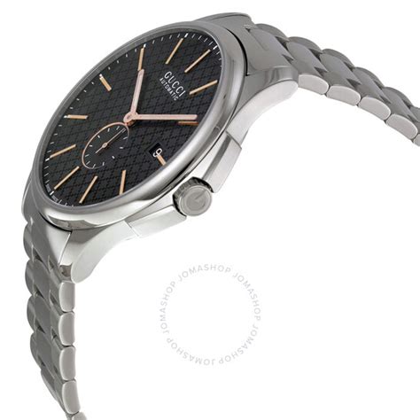 Gucci Timeless Automatic Black Dial Stainless Steel Mens Watch