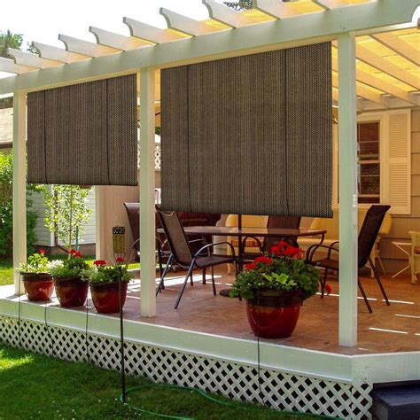 Tang Exterior Roller Shade Blinds Roll Up Shade Privacy Screen For Patio Deck Porch Pergola