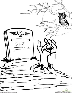 Coloring pages blue eye peoples body free. Color the Spooky Grave | Halloween coloring pages ...