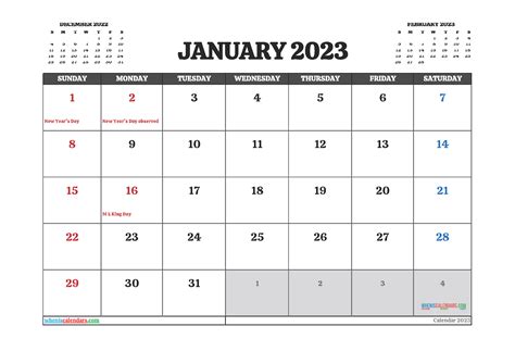 Printable 2023 Calendars Pdf Calendar 12com Large 2023 Calendar With