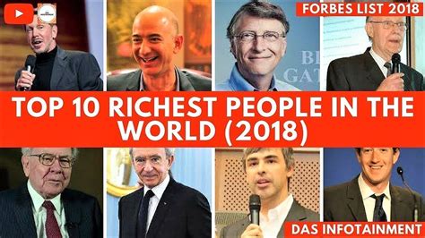 Larry ellison, who cofounded software firm oracle in 1977, closes out the top five, with $59 billion. Top 10 Richest man in the world 2018 - YouTube