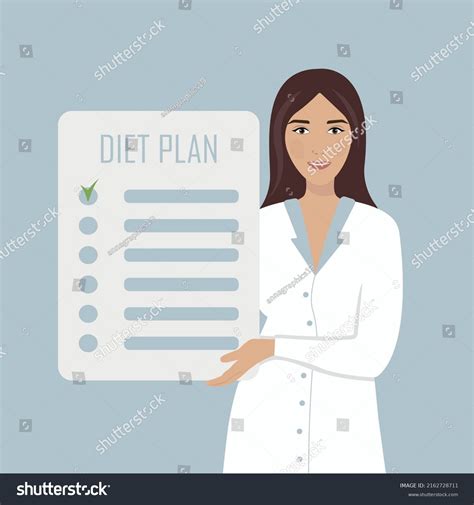 Cartoon Nutritionist Diet Plan Her Arms Stock Vector Royalty Free