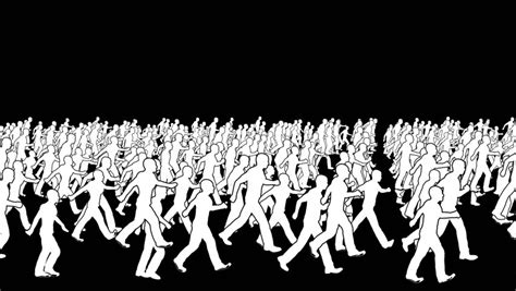 3d Line Animation Of Silhouettes Of People Running