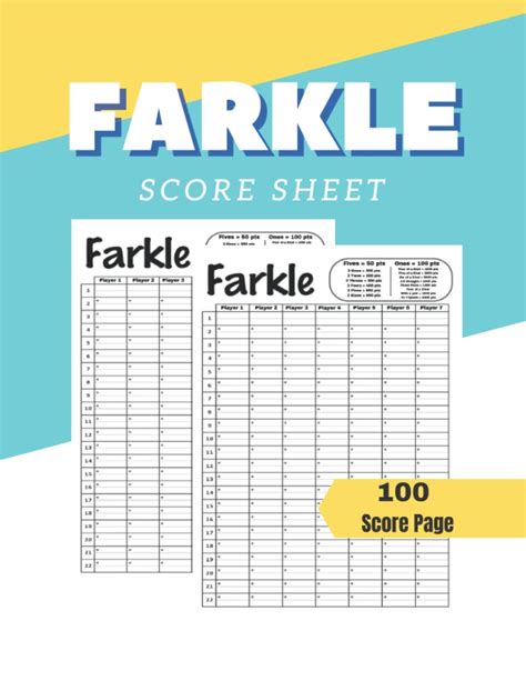 Buy Farkle Score Sheet Farkle Score Keeping Cards Farkle Scorecards