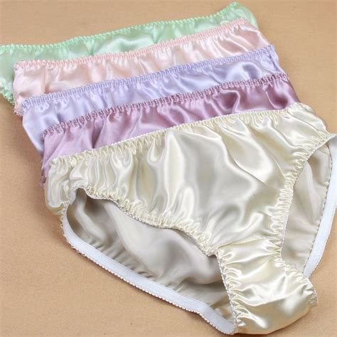 Women Silk Satin Panties Female Respiratory Underwear 6pcs Pack Ladies